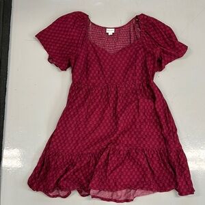Ava & Viv Red Ruffled Puff Sleeve Sundress